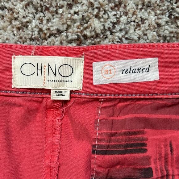 Anthropologie Women’s Relaxed Chino Cropped Pink Rose Size 31 New With Tag - Picture 10 of 16